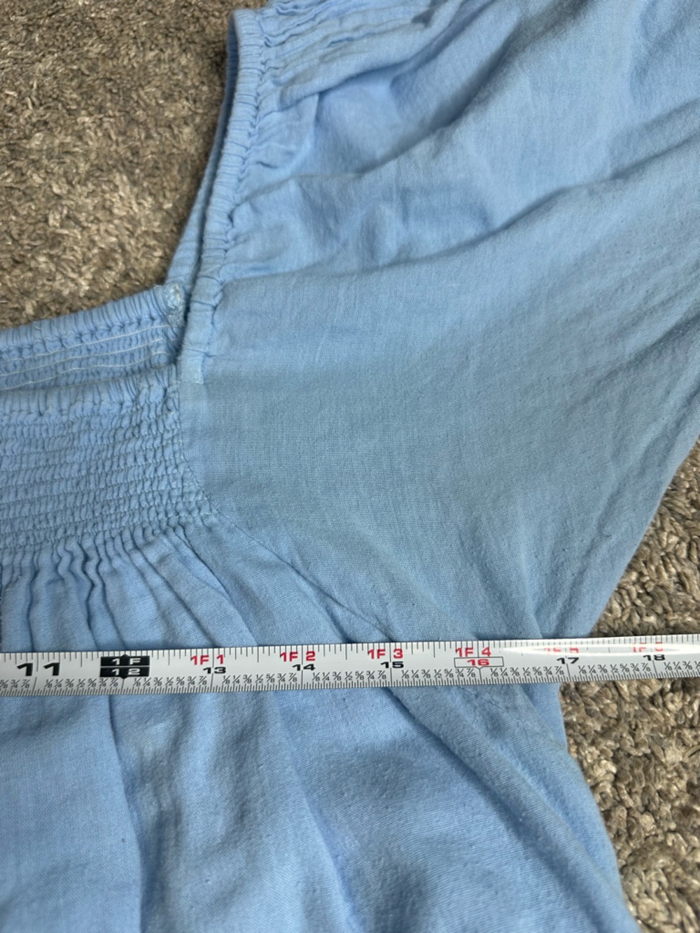 Apiece Apart Inacea Balloon Sleeve Dress XS sky blue organic cotton pockets - Picture 11 of 16